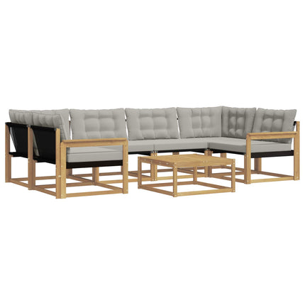 Utomhussoffset 7 pcs Vit och ljusgrå 79 x 79 x 37 cm