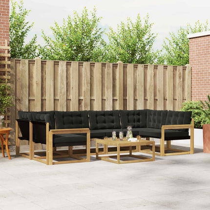 Utomhussoffset 7 pcs Vit och svart 79 x 79 x 37 cm