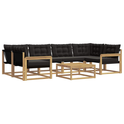 Utomhussoffset 7 pcs Vit och svart 79 x 79 x 37 cm