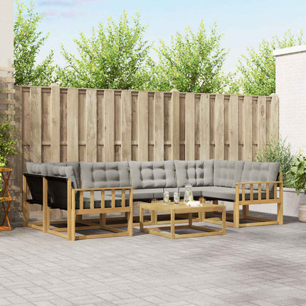 Utomhussoffset 7 pcs Vit och ljusgrå 79 x 79 x 37 cm