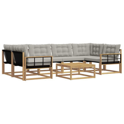 Utomhussoffset 7 pcs Vit och ljusgrå 79 x 79 x 37 cm