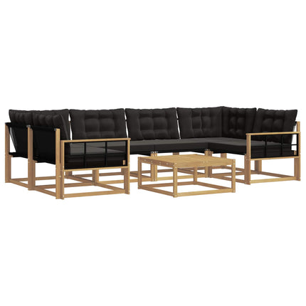 Utomhussoffset 7 pcs Vit och svart 79 x 79 x 37 cm