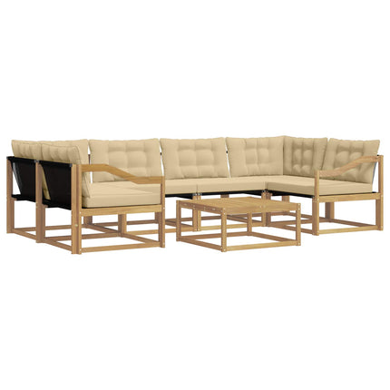 Utomhussoffset 7 pcs Vit och Beige 79 x 79 x 37 cm