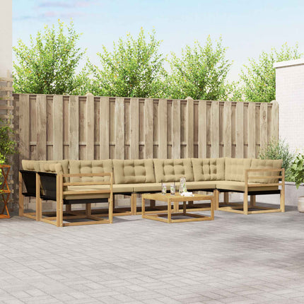 Utomhussoffset 8 pcs Vit och Beige 79 x 79 x 37 cm