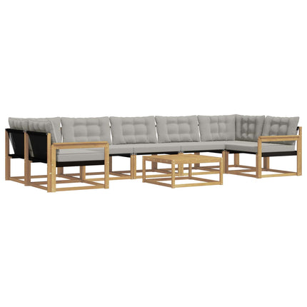 Utomhussoffset 8 pcs Vit och ljusgrå 79 x 79 x 37 cm