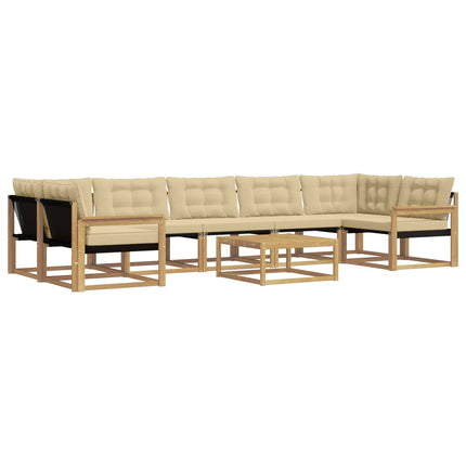 Utomhussoffset 8 pcs Vit och Beige 79 x 79 x 37 cm