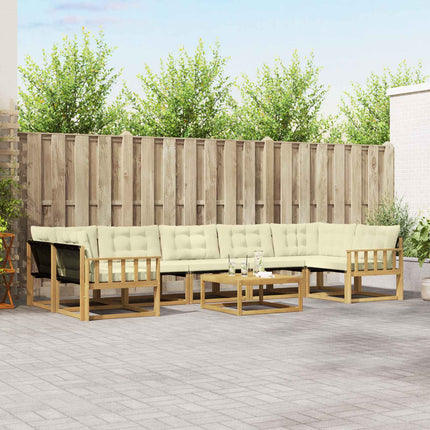 Utomhussoffset 8 pcs Vit och grädde 79 x 79 x 37 cm