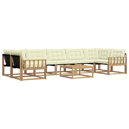 Utomhussoffset 8 pcs Vit och grädde 79 x 79 x 37 cm