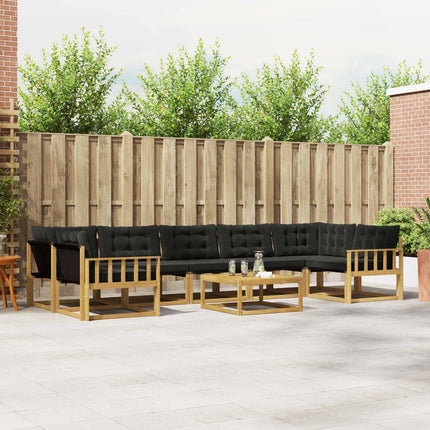 Utomhussoffset 8 pcs Vit och svart 79 x 79 x 37 cm