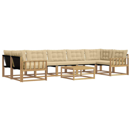 Utomhussoffset 8 pcs Vit och Beige 79 x 79 x 37 cm