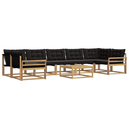 Utomhussoffset 8 pcs Vit och svart 79 x 79 x 37 cm