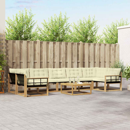 Utomhussoffset 8 pcs Vit och grädde 79 x 79 x 37 cm