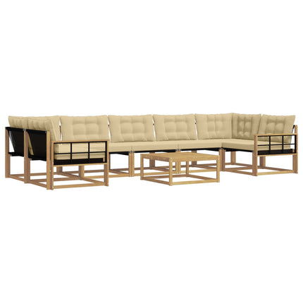 Utomhussoffset 8 pcs Vit och Beige 79 x 79 x 37 cm