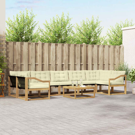 Utomhussoffset 8 pcs Vit och grädde 79 x 79 x 37 cm