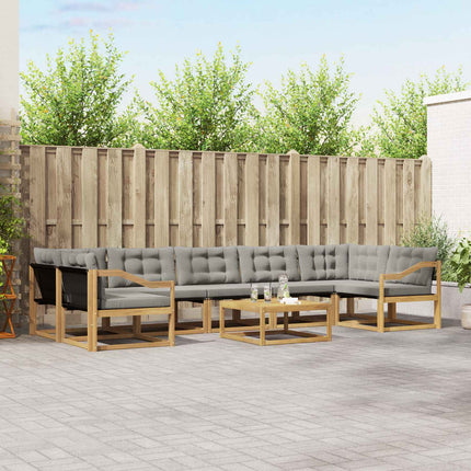 Utomhussoffset 8 pcs Vit och ljusgrå 79 x 79 x 37 cm