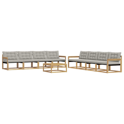 Utomhussoffset 9 pcs Vit och ljusgrå 79 x 79 x 37 cm