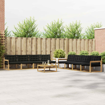 Utomhussoffset 9 pcs Vit och svart 79 x 79 x 37 cm