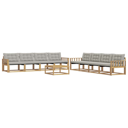 Utomhussoffset 9 pcs Vit och ljusgrå 79 x 79 x 37 cm
