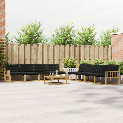 Utomhussoffset 9 pcs Vit och svart 79 x 79 x 37 cm