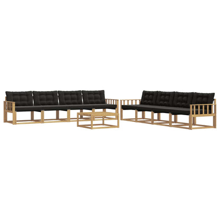 Utomhussoffset 9 pcs Vit och svart 79 x 79 x 37 cm