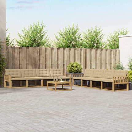 Utomhussoffset 9 pcs Vit och Beige 79 x 79 x 37 cm