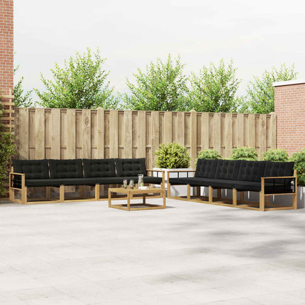 Utomhussoffset 9 pcs Vit och svart 79 x 79 x 37 cm
