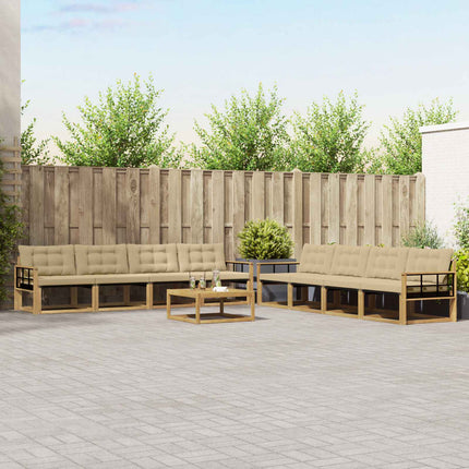 Utomhussoffset 9 pcs Vit och Beige 79 x 79 x 37 cm