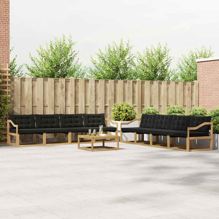 Utomhussoffset 9 pcs Vit och svart 79 x 79 x 37 cm
