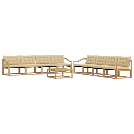 Utomhussoffset 9 pcs Vit och Beige 79 x 79 x 37 cm