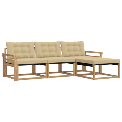 Utomhussoffset 4 st Vit och Beige