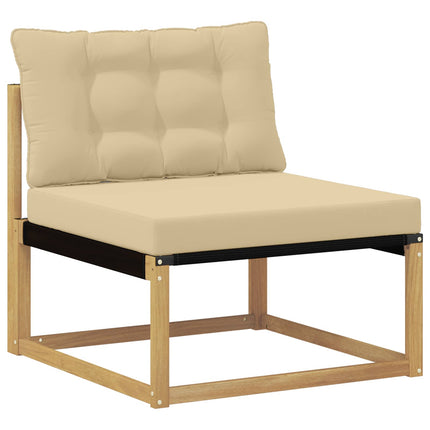 Utomhussoffset med kudde 5 pcs Vit och Beige
