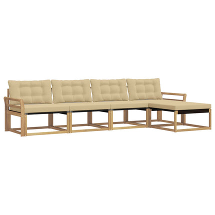 Utomhussoffset 5 st Vit och Beige