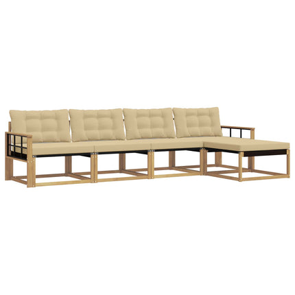 Utomhussoffset 5 st Vit och Beige