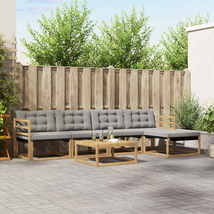 Utomhussoffset 6 pcs Vit och ljusgrå 79 x 79 x 37 cm