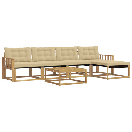 Utomhussoffset 6 pcs Vit och Beige 79 x 79 x 37 cm