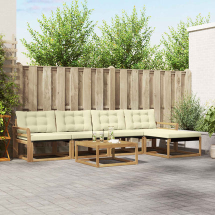 Utomhussoffset 6 pcs Vit och grädde 79 x 79 x 37 cm
