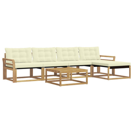 Utomhussoffset 6 pcs Vit och grädde 79 x 79 x 37 cm