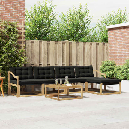 Utomhussoffset 6 pcs Vit och svart 79 x 79 x 37 cm
