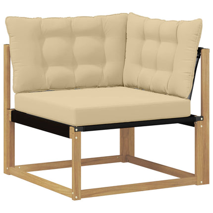 Utomhussoffset med kudde 4 pcs Vit och Beige