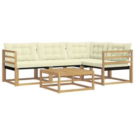 Utomhussoffset 5 pcs Vit och grädde 79 x 79 x 37 cm