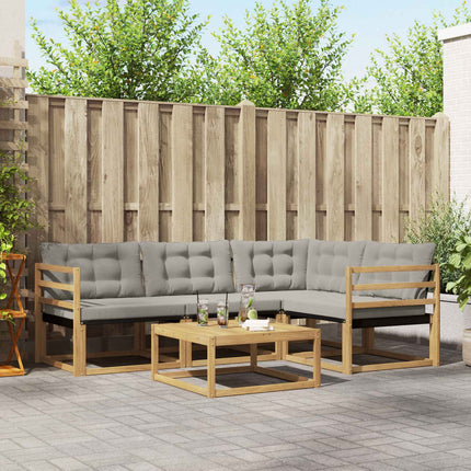 Utomhussoffset 5 pcs Vit och ljusgrå 79 x 79 x 37 cm