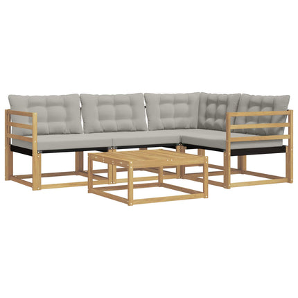 Utomhussoffset 5 pcs Vit och ljusgrå 79 x 79 x 37 cm