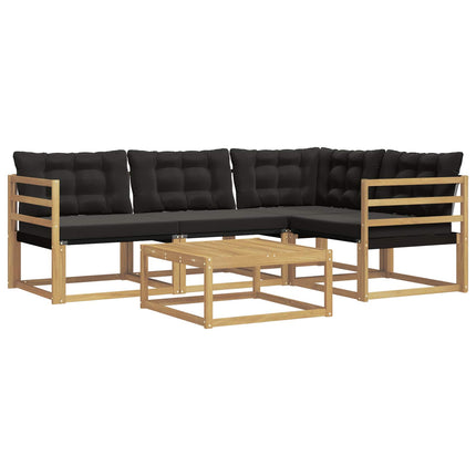 Utomhussoffset 5 pcs Vit och svart 79 x 79 x 37 cm