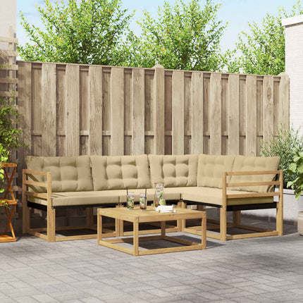 Utomhussoffset 5 pcs Vit och Beige 79 x 79 x 37 cm