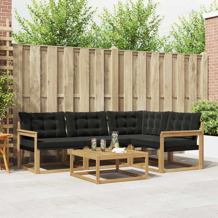 Utomhussoffset 5 pcs Vit och svart 79 x 79 x 37 cm