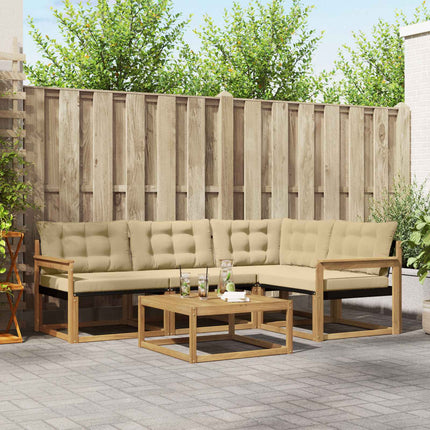 Utomhussoffset 5 pcs Vit och Beige 79 x 79 x 37 cm