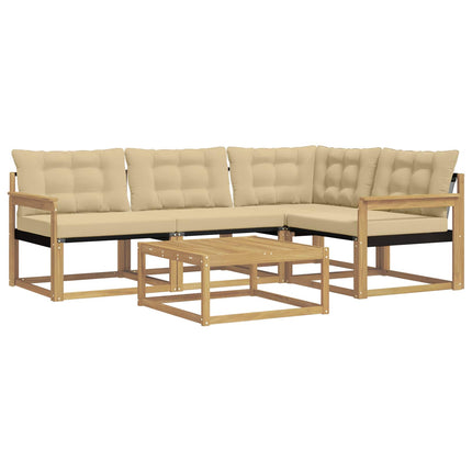 Utomhussoffset 5 pcs Vit och Beige 79 x 79 x 37 cm
