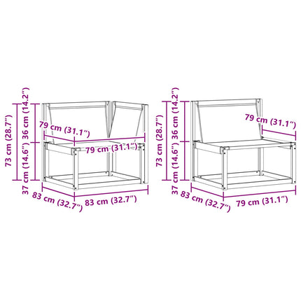 Utomhussoffset 5 pcs Vit och Beige 79 x 79 x 37 cm