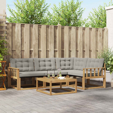 Utomhussoffset 5 pcs Vit och ljusgrå 79 x 79 x 37 cm