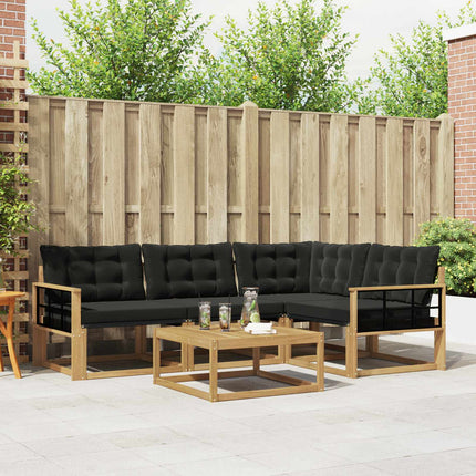 Utomhussoffset 5 pcs Vit och svart 79 x 79 x 37 cm